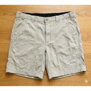 LL Bean Ridge Runner Hiking Shorts Men L Regular Khaki Tan Nylon Utility 0DUG9